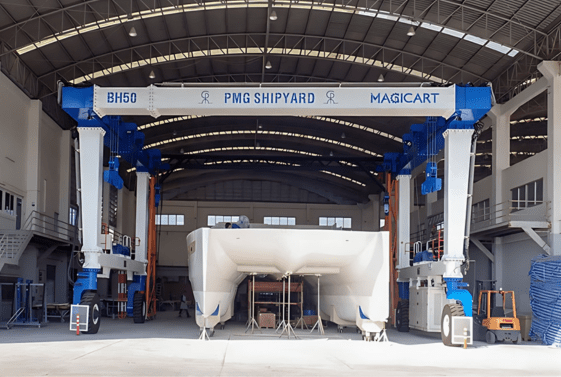 MAGICART has officially secured an order for a 100T Mobile Boat Hoist from a European client